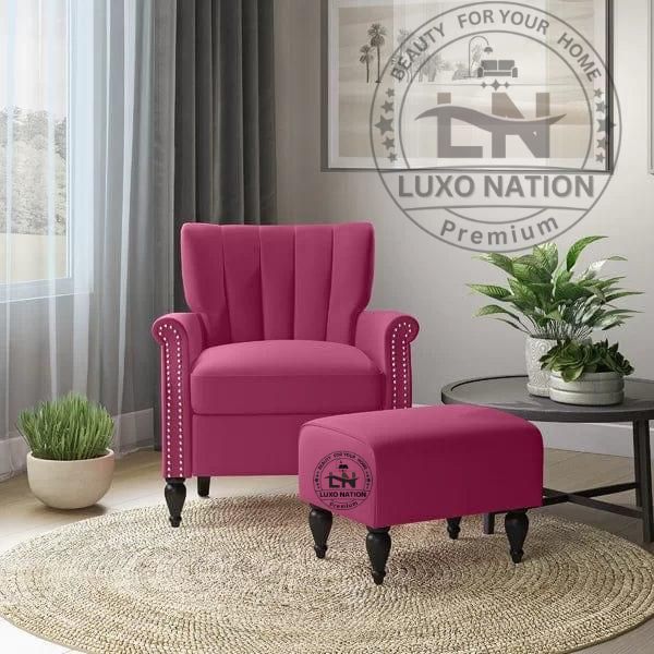 Luxo Nation Modern Accent Chair with Ottoman – Premium Comfort Style